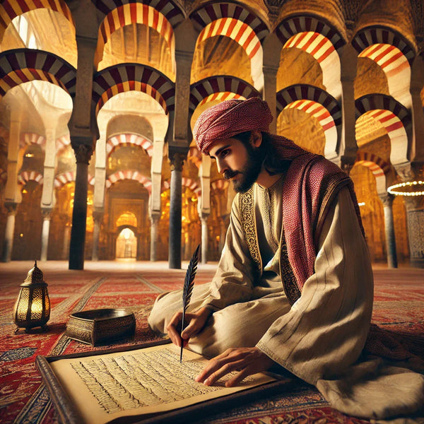 Un artiste faisant de la calligraphie arabe