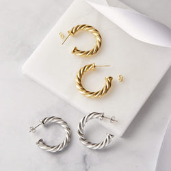 Essential heavy braided hoops | Medium