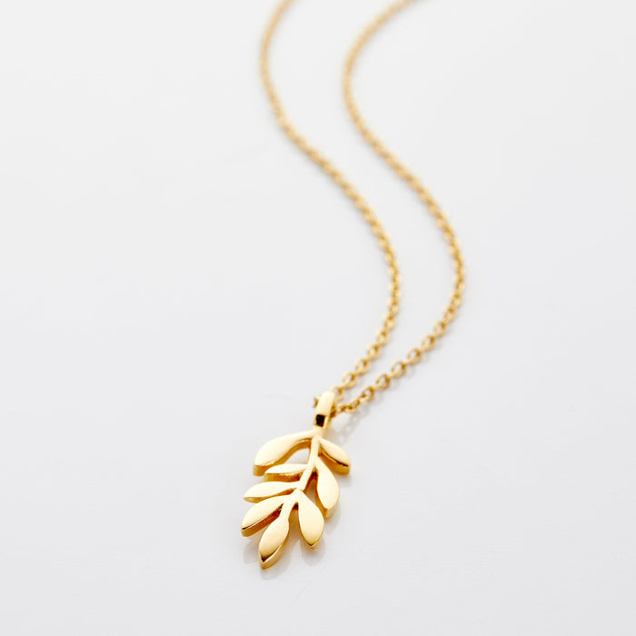 Collier branche d'olivier - bijou oriental symbole de paix acier inoxydable | Origfay