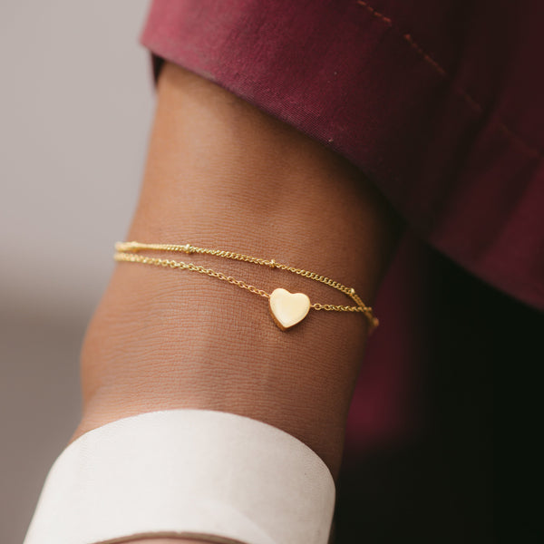 Dotted & Heart Stacker Anklet