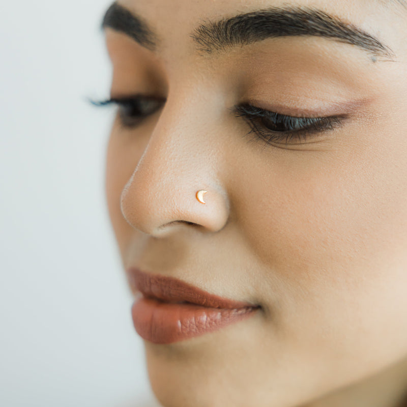 Crescent Stud Nose Ring