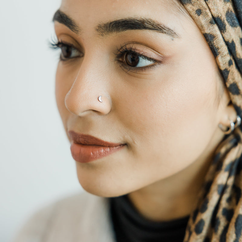 Crescent Stud Nose Ring