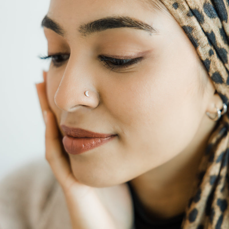 Crescent Stud Nose Ring