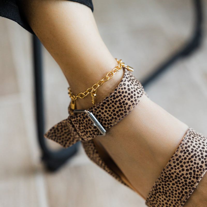 Lock and Key Charm Anklet