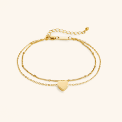 Dotted & Heart Stacker Anklet