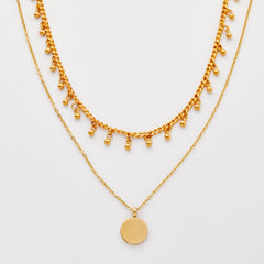Coffret superposition Dangling Dotted Coin - bijou en acier inoxydable plaqué or | Origfay